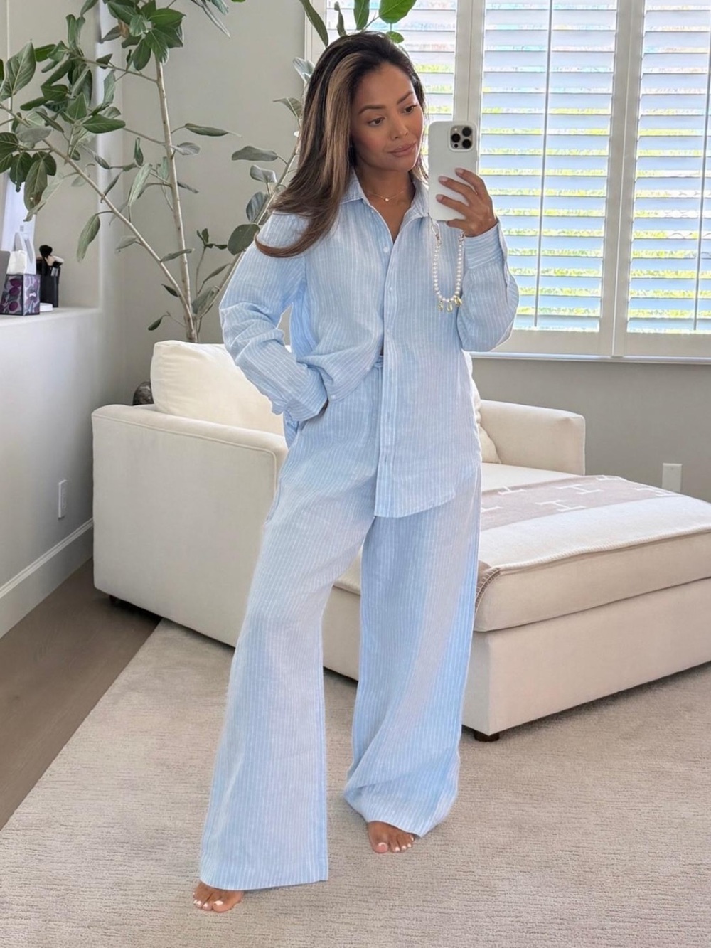 Everlane Linen Striped Shirt & Pants Set